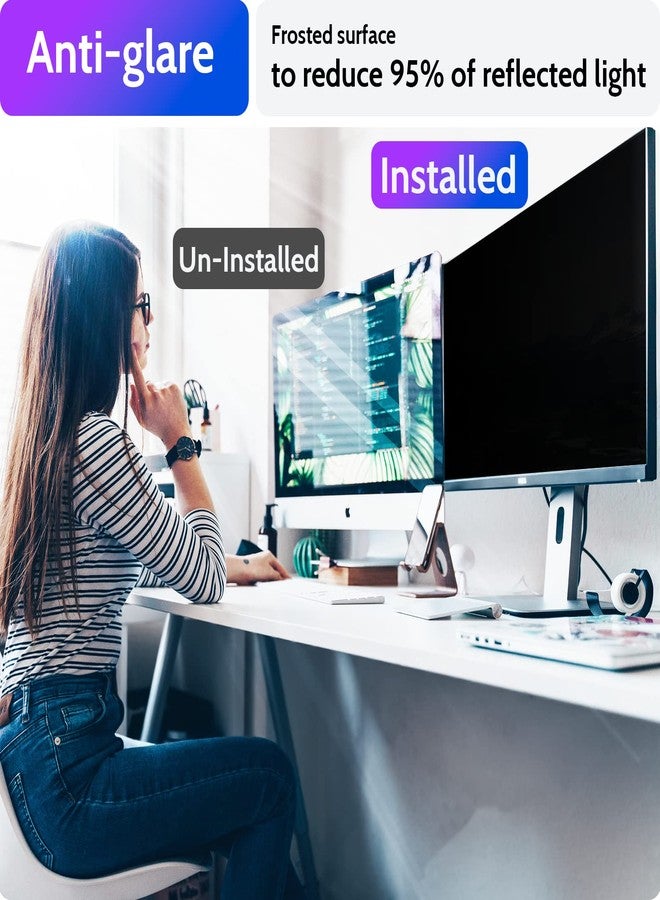 Peslv شاشة خصوصية Peslv لشاشة الكمبيوتر مقاس 23.8 بوصة بنسبة عرض إلى ارتفاع 16:9، مضادة للوهج الأزرق، قابلة للإزالة، فلتر حماية لشاشة الخصوصية مقاس 23.8 بوصة، واقي شاشة خصوصية عالي الدقة مقاس 23.8 بوصة - Image 3
